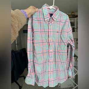 Boys VV Vineyard Vines button up shirt size S 8 10 spring plaid